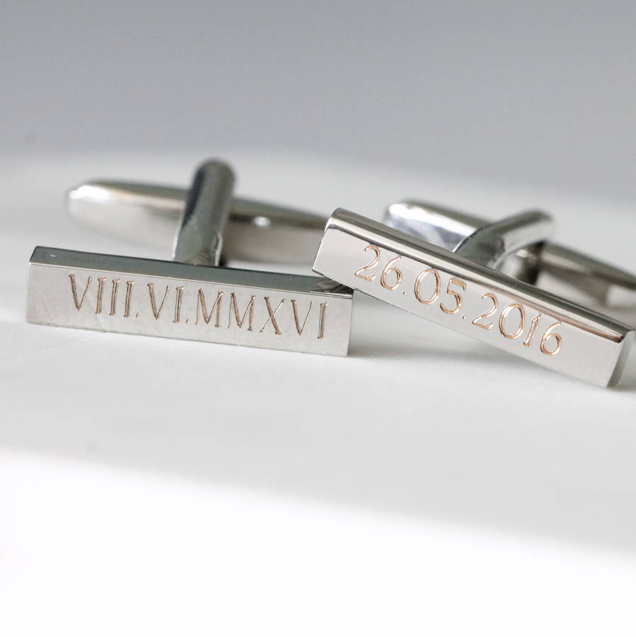Personalised Special Date Cufflinks - sterling silver-NuNu jewellery