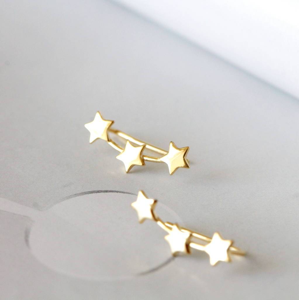 Sterling Silver Stars Ear Studs - sterling silver-NuNu jewellery