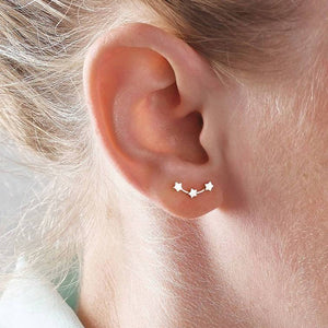 Sterling Silver Stars Ear Studs - sterling silver-NuNu jewellery