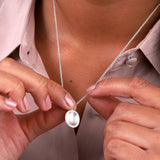 Sterling Silver Worry Stone Necklace - sterling silver-NuNu jewellery