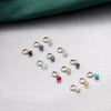 Sterling Silver Birthstone Ear Hoops - sterling silver-NuNu jewellery