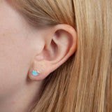 Sterling Silver Enamel Whale Earrings - sterling silver-NuNu jewellery