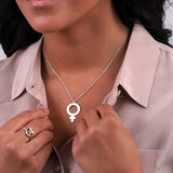 Sterling Silver Girl Power Necklace - sterling silver-NuNu jewellery