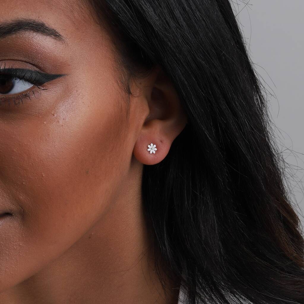 Sterling Silver Granddaughter Little Flower Earrings - sterling silver-NuNu jewellery