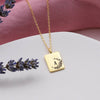 Sterling Silver Moon Flower Initial Necklace - sterling silver-NuNu jewellery