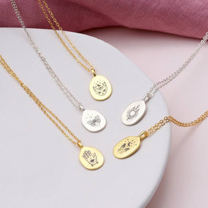 Sterling Silver Mystic Symbol Pendant Necklace - sterling silver-NuNu jewellery