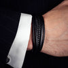 Stylish Multi Layered Leather Bracelet For Men - sterling silver-NuNu jewellery