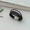 Stylish Multi Layered Leather Bracelet For Men - sterling silver-NuNu jewellery