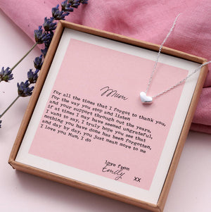 'Thank You Mum' Heart Necklace With Your Own Message - sterling silver-NuNu jewellery