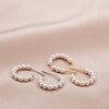 Sterling Silver Pearl Hoop Studs Earrings - sterling silver-NuNu jewellery