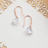 Sterling Silver Floating Crystal Ear Hook - sterling silver-NuNu jewellery