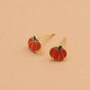 Sterling Silver Pumpkin Earring Studs - sterling silver-NuNu jewellery