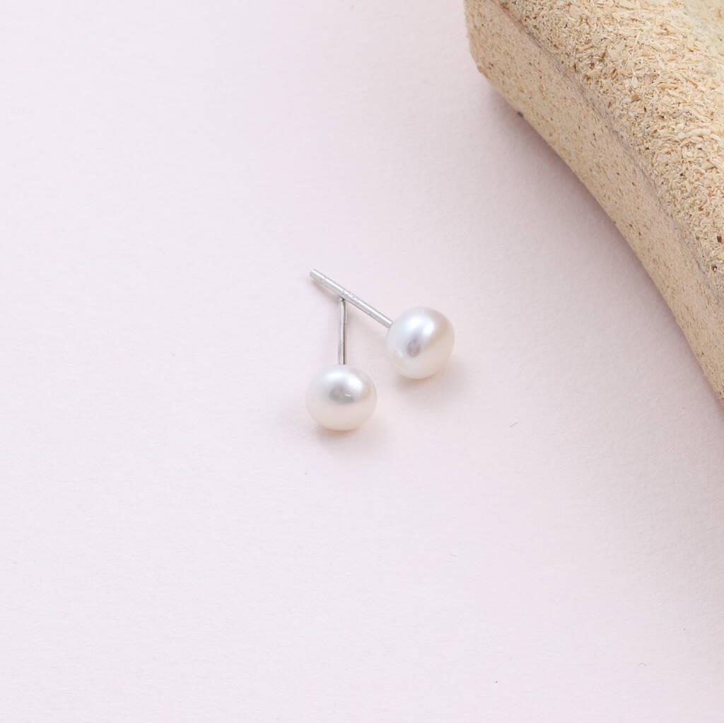 Gift Bag Friend Precious Pearl Sterling Silver Earrings - sterling silver-NuNu jewellery