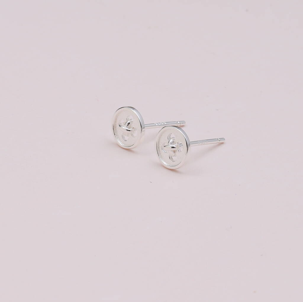'Little Bit Of Protection' Button Earrings - sterling silver-NuNu jewellery