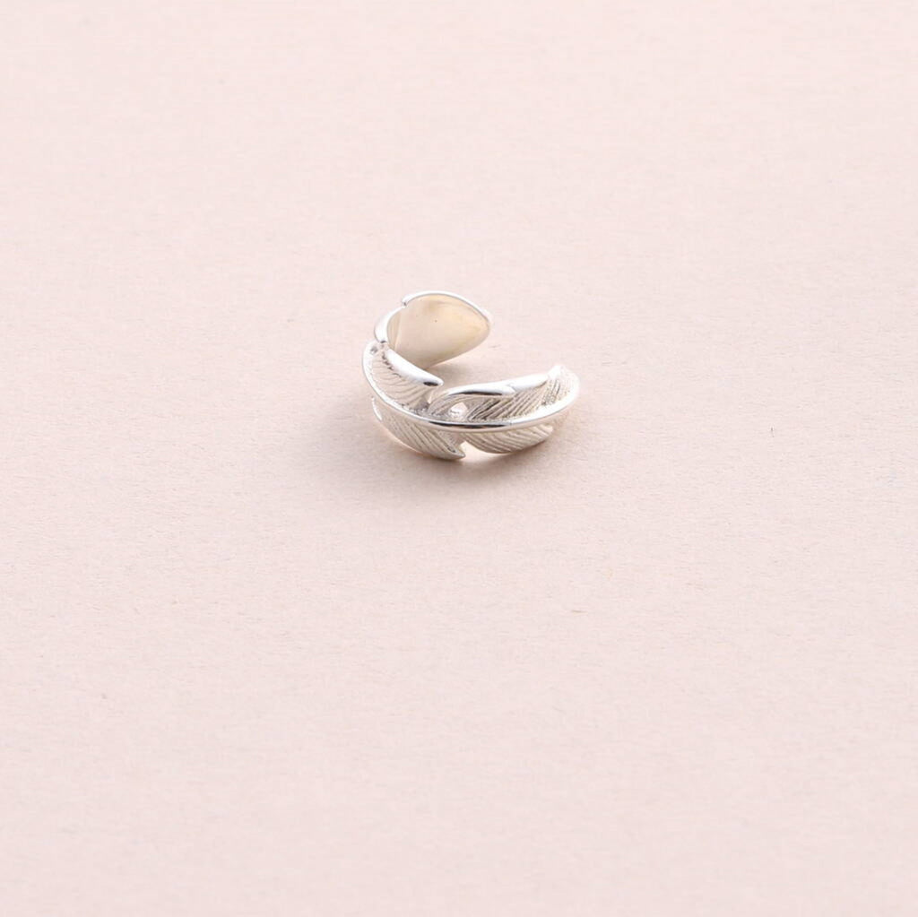 Sterling Silver Feather Ear Cuff - sterling silver-NuNu jewellery