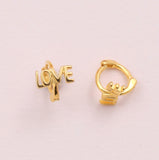 Sterling Silver Love Script Ear Hoops - sterling silver-NuNu jewellery