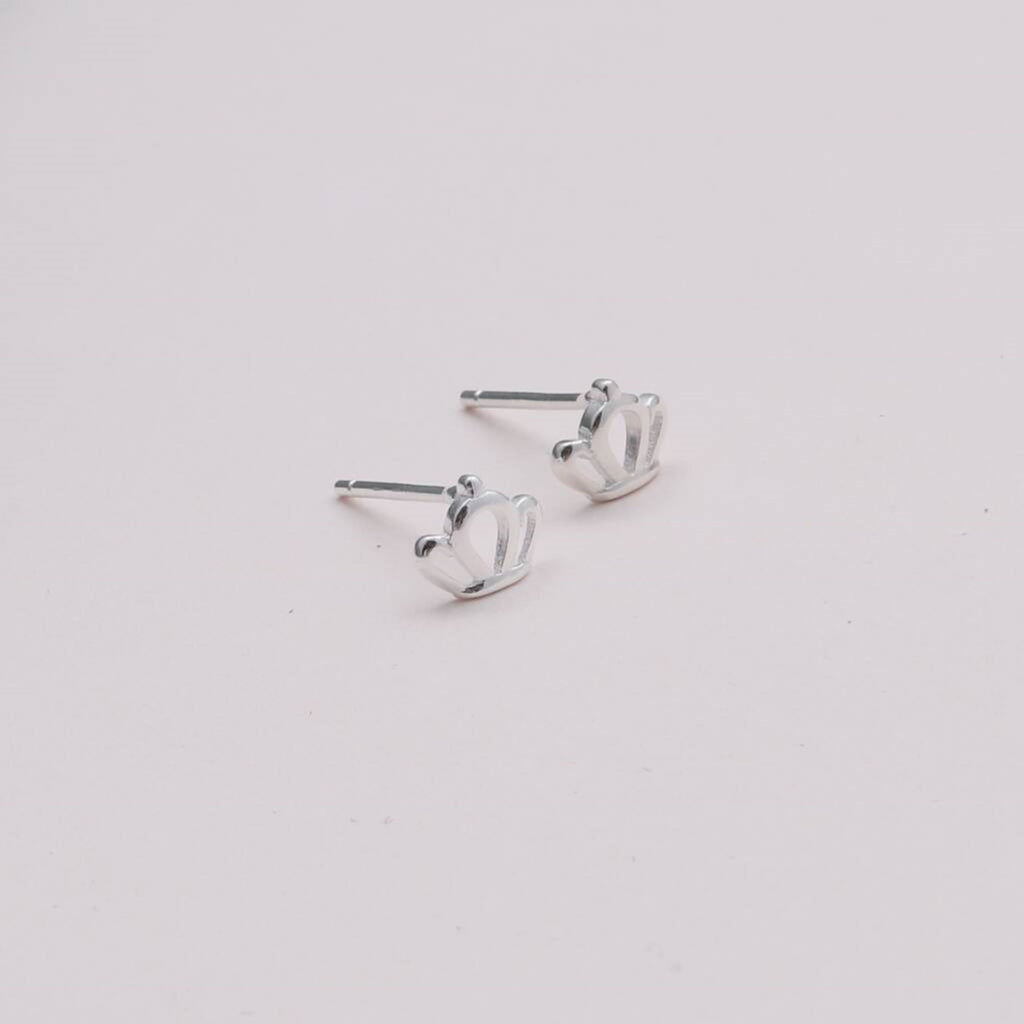 Gift Bag 'She's A Queen' Crown Earrings - sterling silver-NuNu jewellery