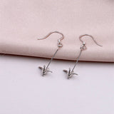 Sterling Silver Origami Long Earrings - sterling silver-NuNu jewellery