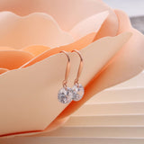 Sterling Silver Floating Crystal Ear Hook - sterling silver-NuNu jewellery