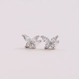 Butterfly Earrings With Crystal Design - sterling silver-NuNu jewellery