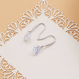 Sterling Silver Floating Crystal Ear Hook - sterling silver-NuNu jewellery