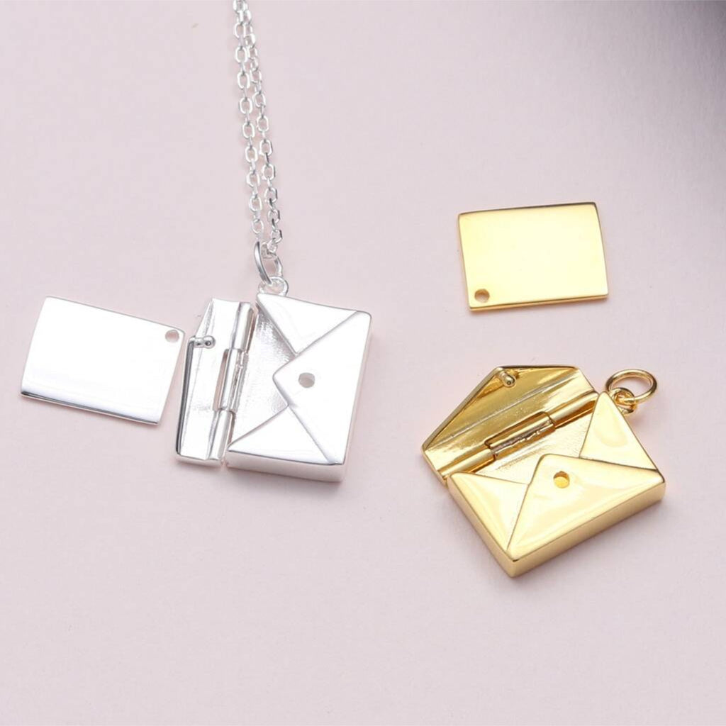 Sterling Silver Envelope Pendant Necklace - sterling silver-NuNu jewellery
