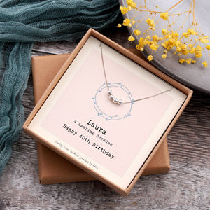 Sterling Silver 40th Beads Necklace - sterling silver-NuNu jewellery