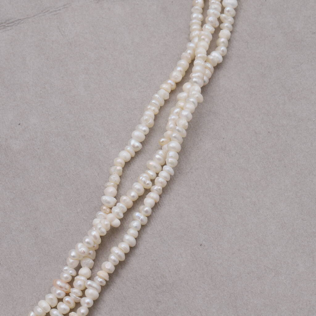 Sterling Silver Multi Strand Freshwater Pearls Necklace - sterling silver-NuNu jewellery