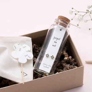 Message Bottle Earrings 'Forget Me Not' - sterling silver-NuNu jewellery
