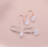 Sterling Silver Floating Crystal Ear Hook - sterling silver-NuNu jewellery