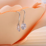 Sterling Silver Floating Crystal Ear Hook - sterling silver-NuNu jewellery