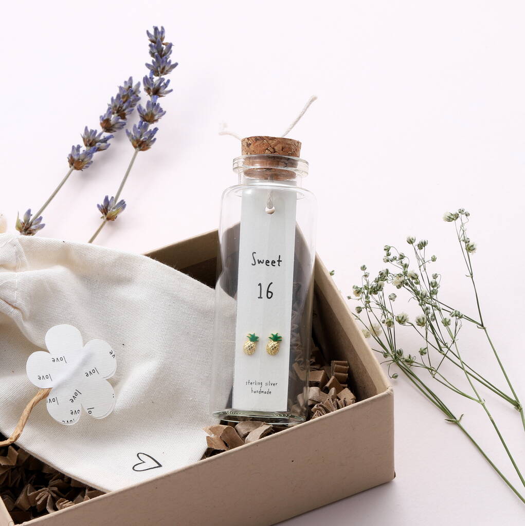 Message Bottle Earrings 16th Birthday - sterling silver-NuNu jewellery