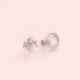 Sterling Silver Love Script Ear Hoops - sterling silver-NuNu jewellery