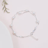 Sterling Silver Multi Pearls Bracelet - sterling silver-NuNu jewellery