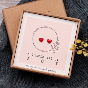 'Little Bit Of Joy' Heart Sterling Silver Earrings - sterling silver-NuNu jewellery