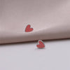 Sterling Silver Little Enamel Heart Earrings - sterling silver-NuNu jewellery