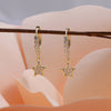 Sterling Silver Crystal Star Hoop - sterling silver-NuNu jewellery