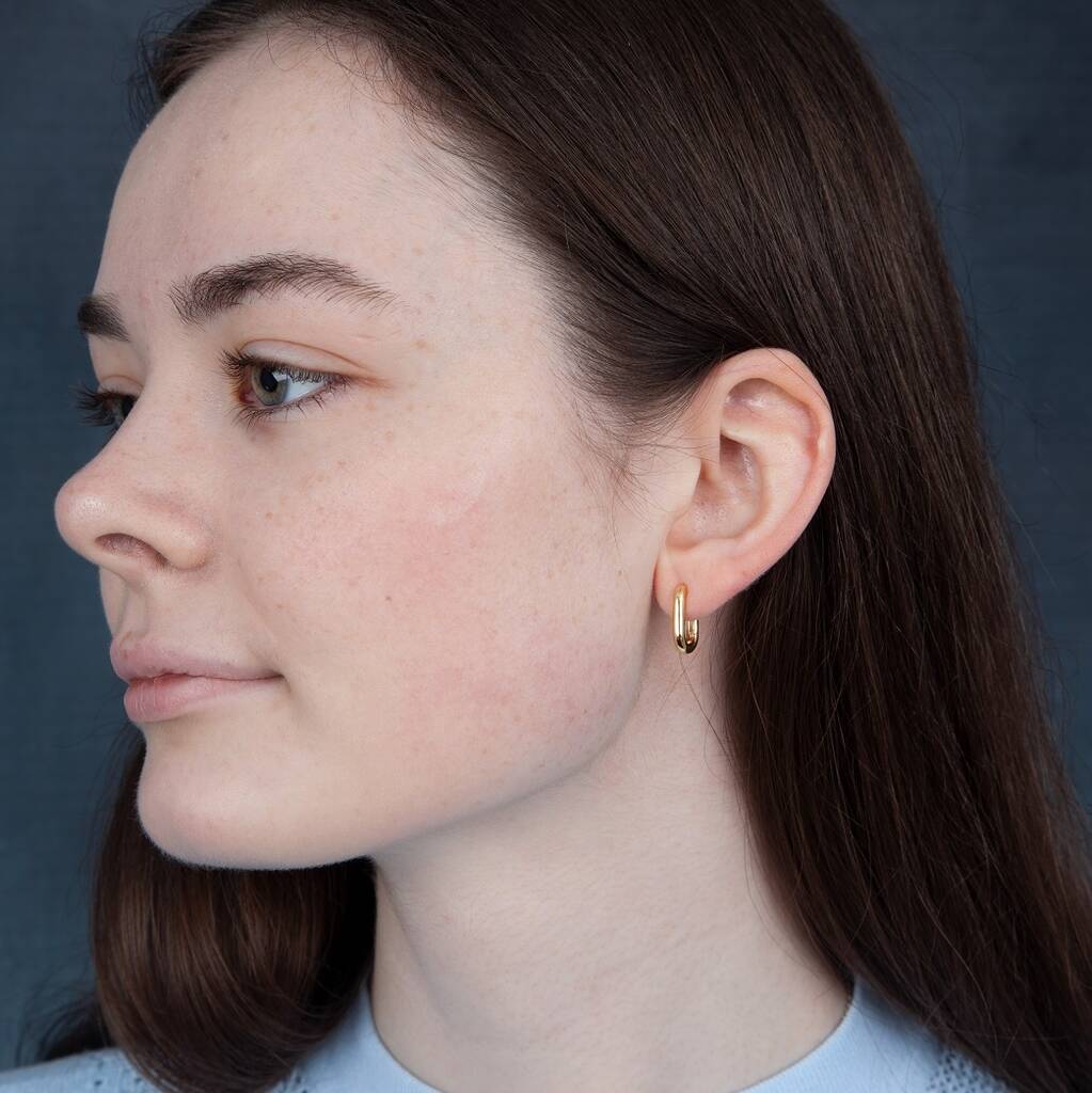 Sterling Silver Rectangular Hoop - sterling silver-NuNu jewellery