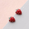 Love You Berry Much Sterling Silver Strawberry Earrings - sterling silver-NuNu jewellery