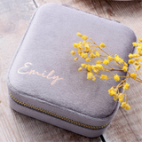 Velvet Jewellery Box With Rose Gold Personalised - sterling silver-NuNu jewellery