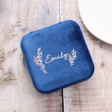 Velvet Jewellery Box With Rose Gold Personalised - sterling silver-NuNu jewellery