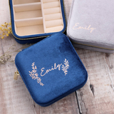 Velvet Jewellery Box With Rose Gold Personalised - sterling silver-NuNu jewellery