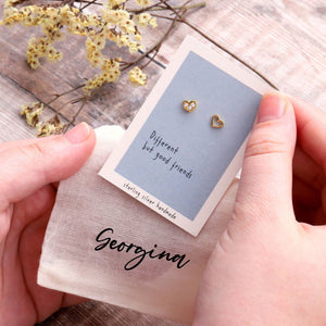 Gift Bag Good Friends Heart Earrings - sterling silver-NuNu jewellery