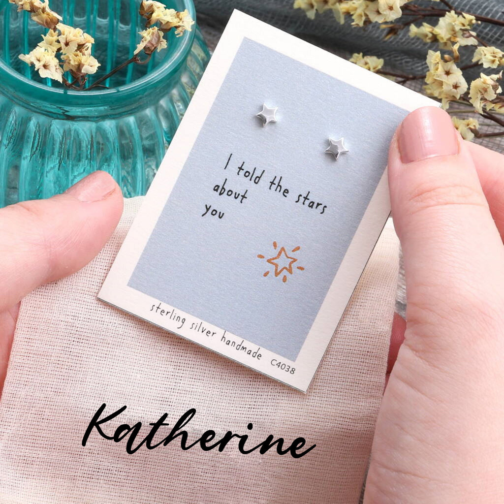 Gift Bag 'I Told The Stars About You' Star Earrings - sterling silver-NuNu jewellery