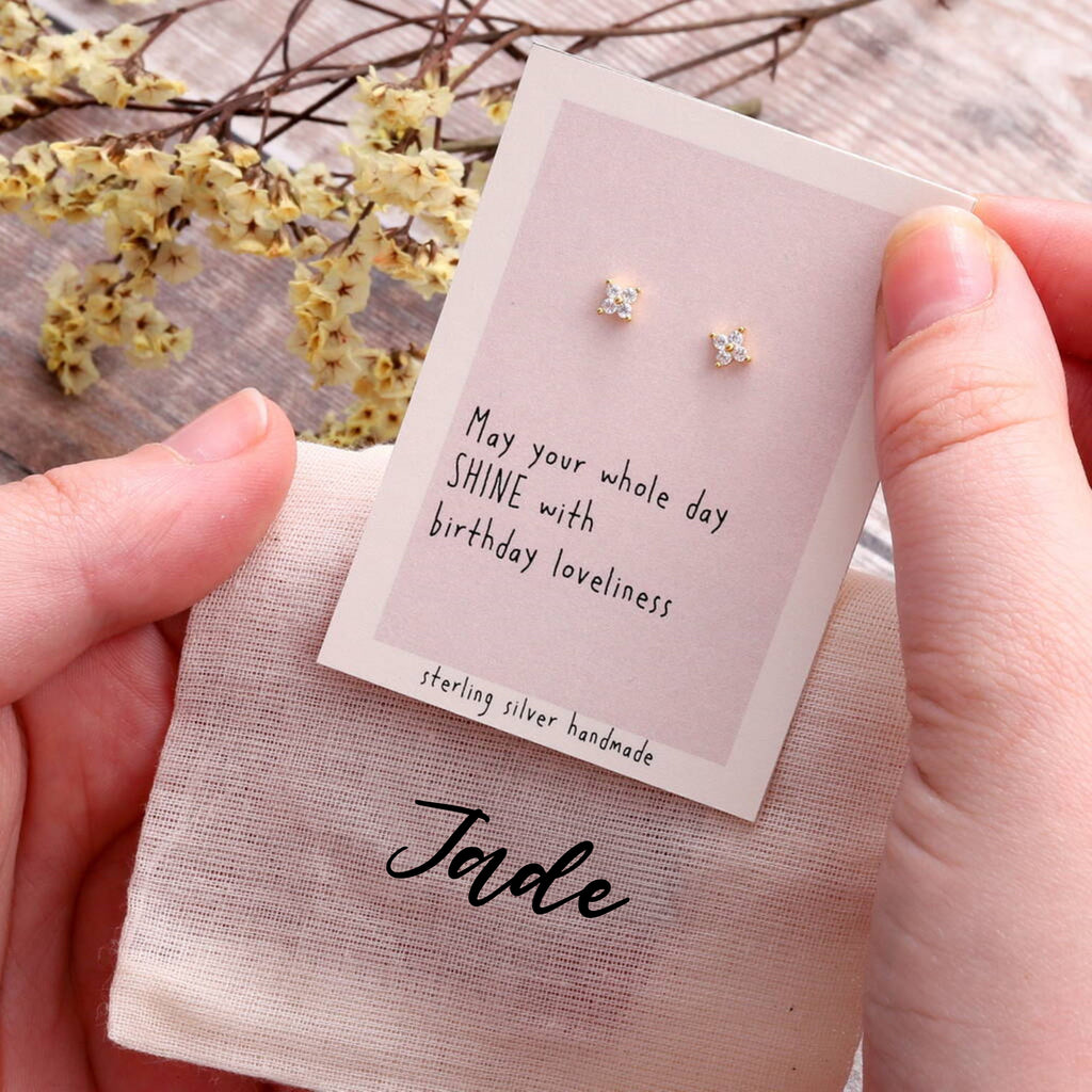 Gift Bag Sterling Silver Birthday Shine Earrings - sterling silver-NuNu jewellery