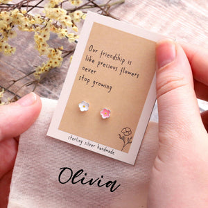 Gift Bag Friends Precious Flowers Earrings - sterling silver-NuNu jewellery