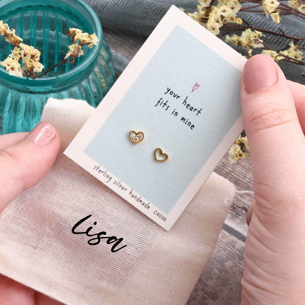 Gift Bag 'Your Heart Fits In Mine' Earrings - sterling silver-NuNu jewellery