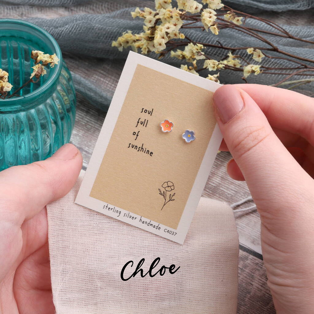Gift Bag 'Soul Full Of Sunshine' Flower Earrings - sterling silver-NuNu jewellery