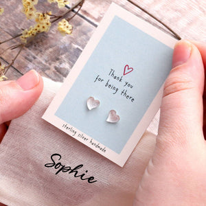 Gift Bag Sterling Silver Heart Thank You Earrings - sterling silver-NuNu jewellery