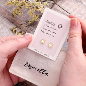 Gift Bag 'Friendship Is Like Sunshine' Earrings - sterling silver-NuNu jewellery